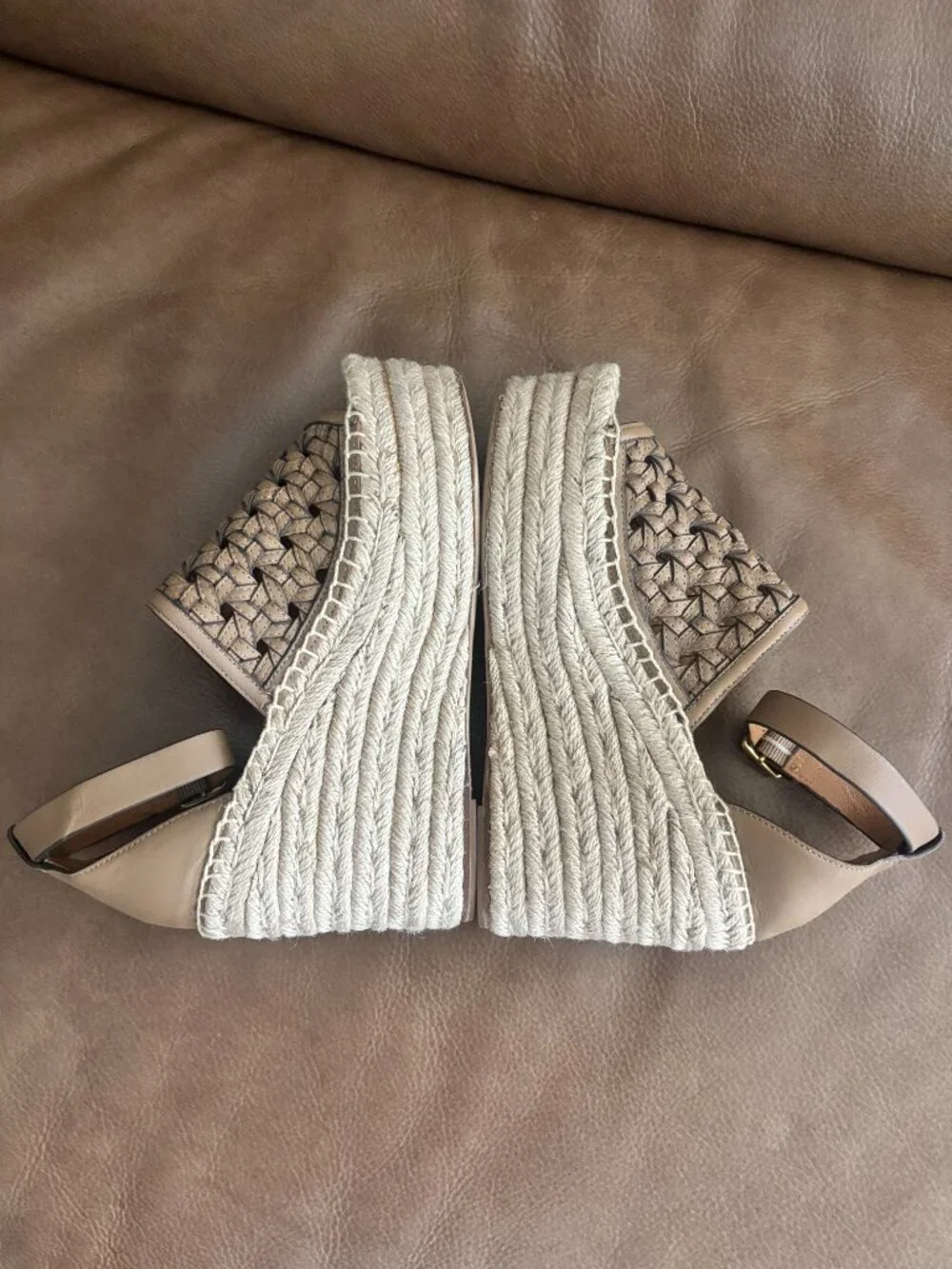 Tory Burch Women's Basket-Weave Espadrille Wedge Size 6.5